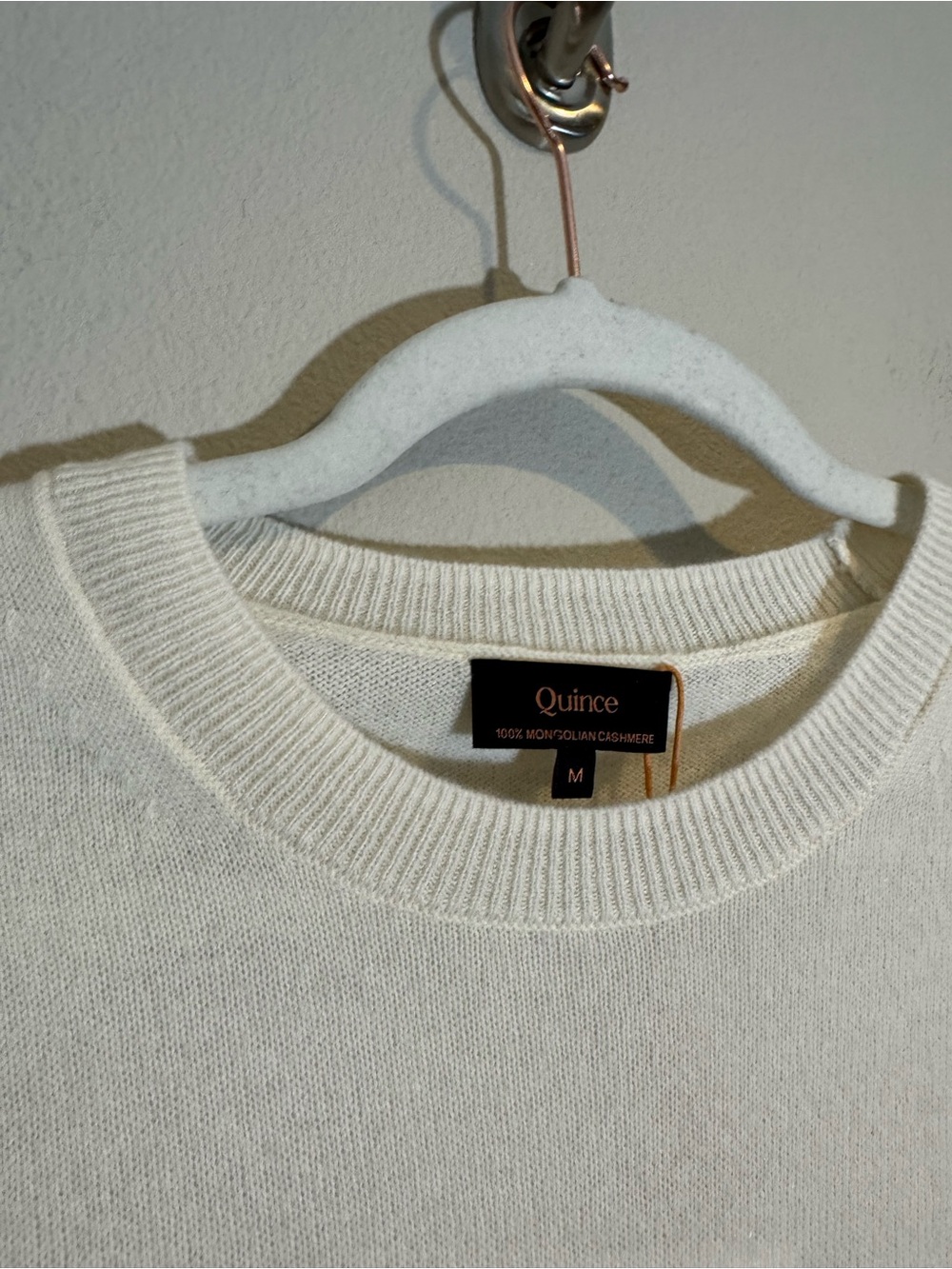 Quince Mongolian Cashmere Tee Ivory - Picture 4 of 8